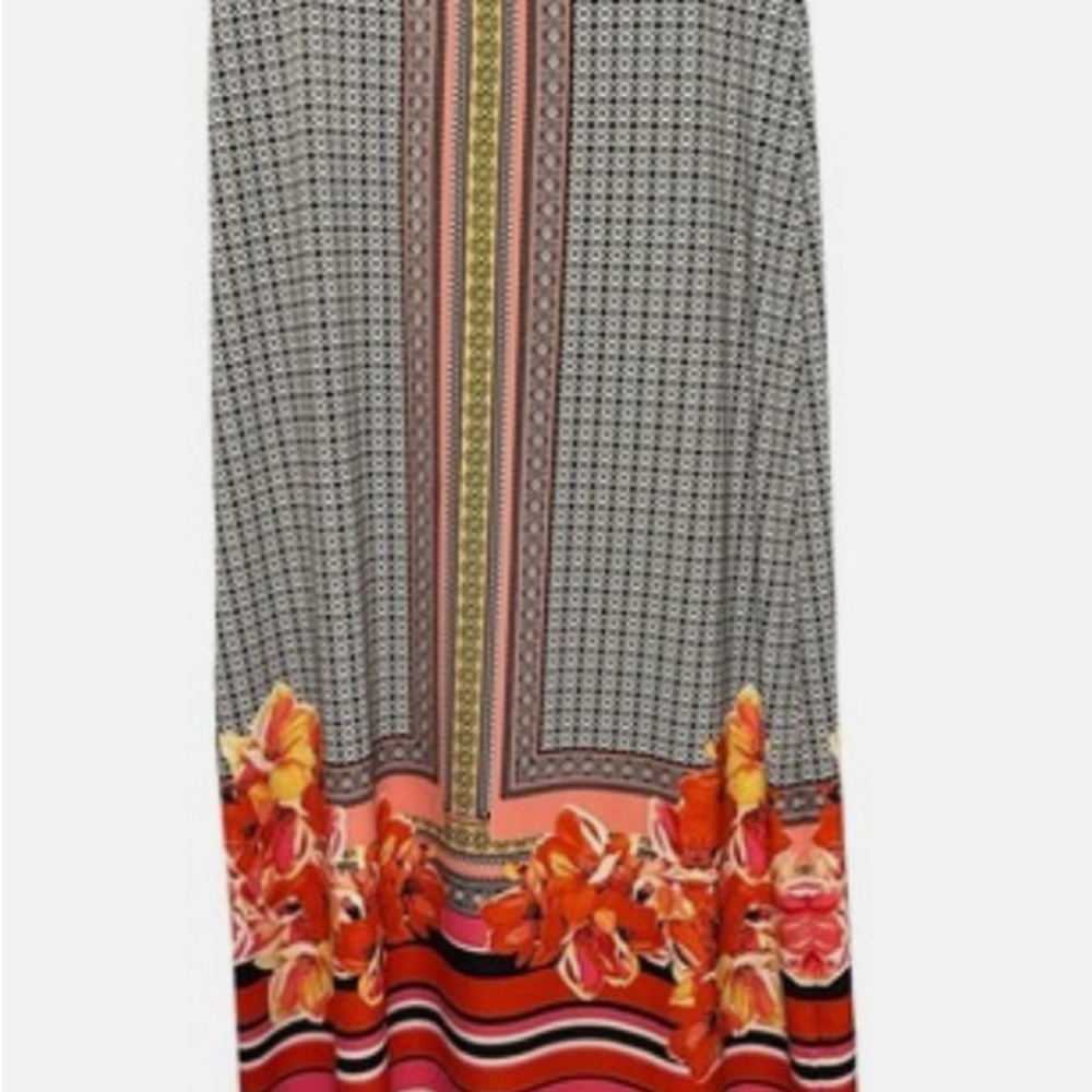 ECI New York Women‎ Floral Maxi Skirt L Boho Border Print for Work , Vacation